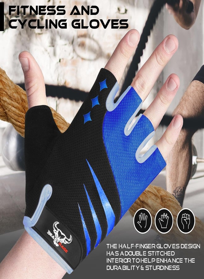 BEAST RAGE Cycling Gloves for Men and Women, Gel Padded MTB Gloves - Fingerless Bicycle Glove - Anti-Slip Bike Gloves for Cycling, Mountain Biking, Hiking, Rowing, Weight Lifting & Regular Workouts - Image 3